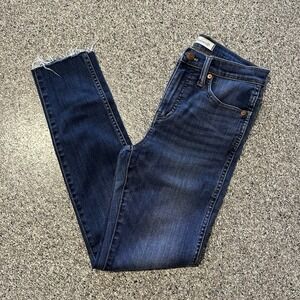 Madewell Jeans Womens 25x27 10" High Rise Skinny Raw Hem Stretch Denim